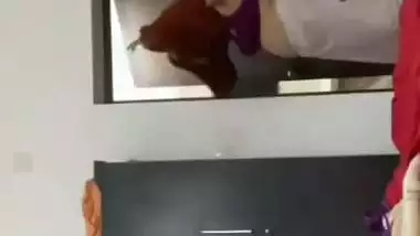 Huge boobs mom naked after bath caught by son viral MMS