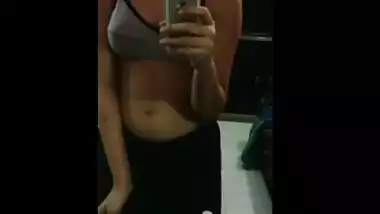 Indian babe filming herelfie